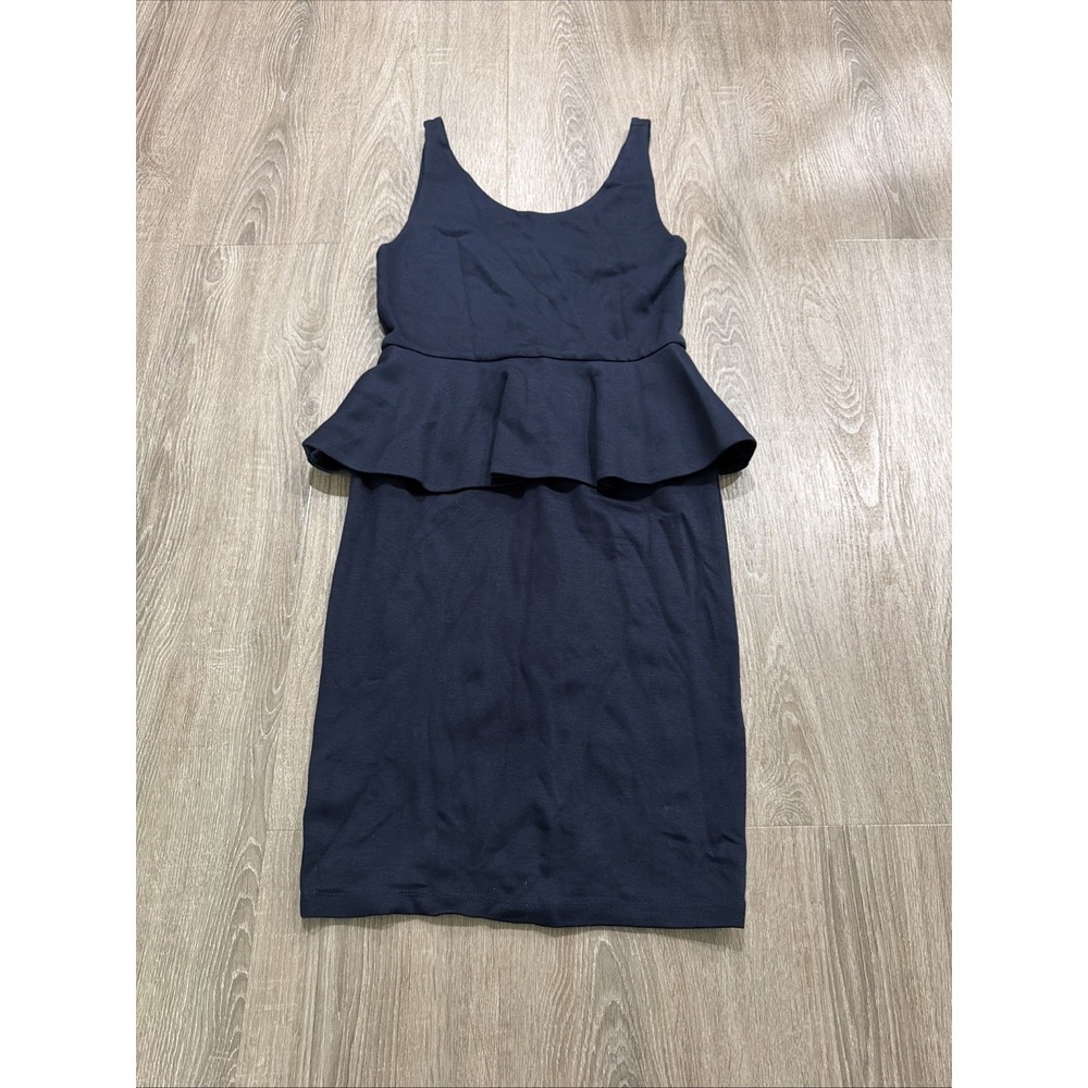 Alice + Olivia Navy Blue Peplum Sleeveless Dress Size 2